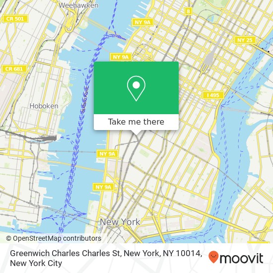 Mapa de Greenwich Charles Charles St, New York, NY 10014