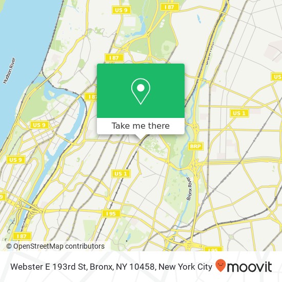 Mapa de Webster E 193rd St, Bronx, NY 10458