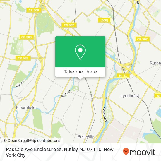 Mapa de Passaic Ave Enclosure St, Nutley, NJ 07110