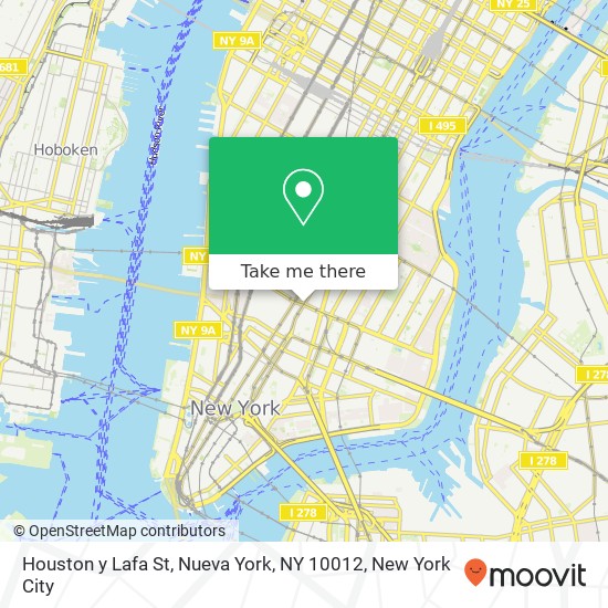 Houston y Lafa St, Nueva York, NY 10012 map