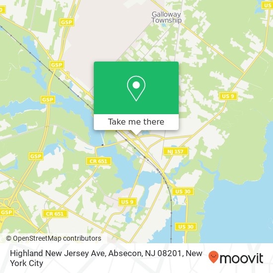 Highland New Jersey Ave, Absecon, NJ 08201 map