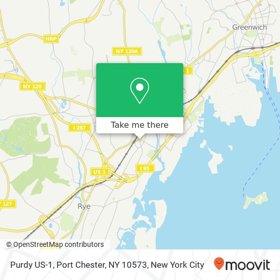 Mapa de Purdy US-1, Port Chester, NY 10573