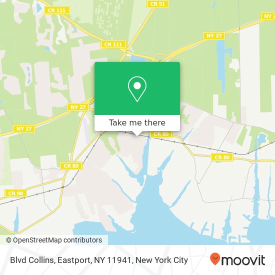 Mapa de Blvd Collins, Eastport, NY 11941