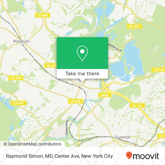 Raymond Simon, MD, Center Ave map
