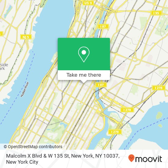 Mapa de Malcolm X Blvd & W 135 St, New York, NY 10037