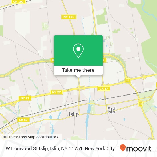 Mapa de W Ironwood St Islip, Islip, NY 11751