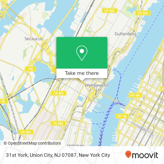 Mapa de 31st York, Union City, NJ 07087