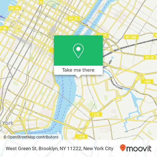 Mapa de West Green St, Brooklyn, NY 11222