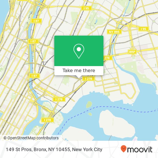 Mapa de 149 St Pros, Bronx, NY 10455