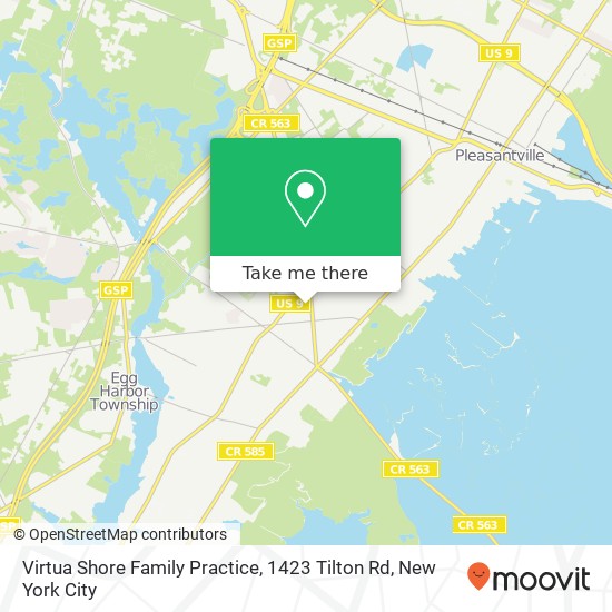 Mapa de Virtua Shore Family Practice, 1423 Tilton Rd