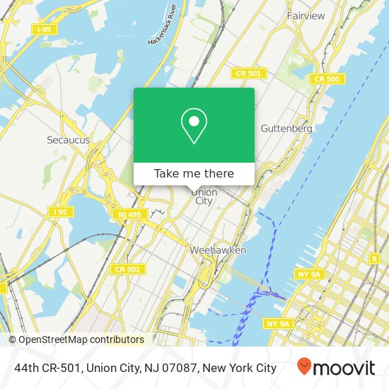 44th CR-501, Union City, NJ 07087 map
