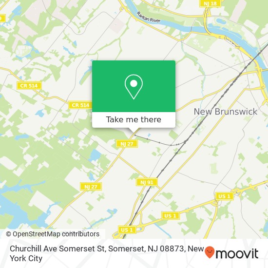 Churchill Ave Somerset St, Somerset, NJ 08873 map