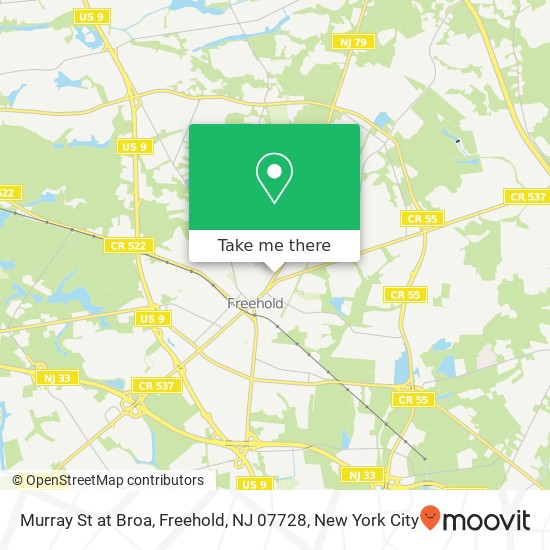 Mapa de Murray St at Broa, Freehold, NJ 07728