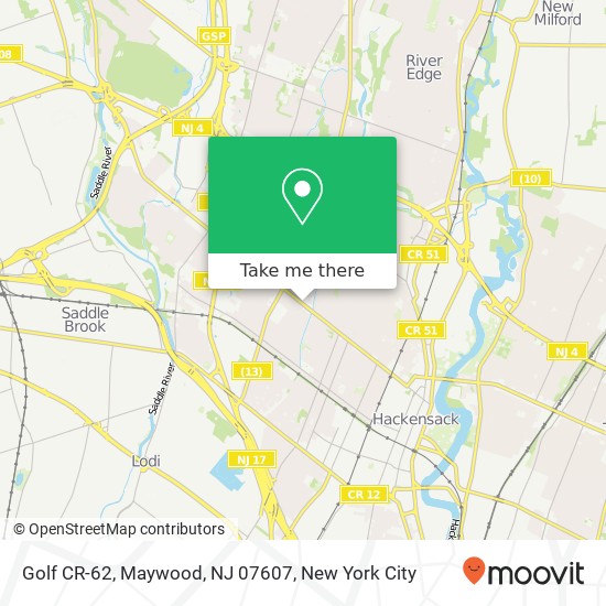 Golf CR-62, Maywood, NJ 07607 map