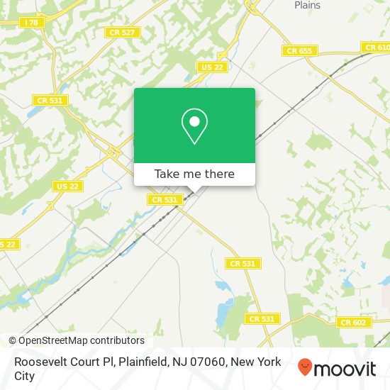 Roosevelt Court Pl, Plainfield, NJ 07060 map