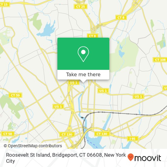 Roosevelt St Island, Bridgeport, CT 06608 map