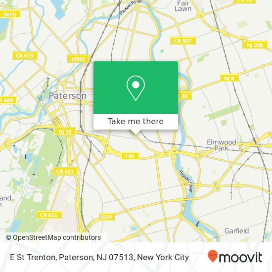 Mapa de E St Trenton, Paterson, NJ 07513