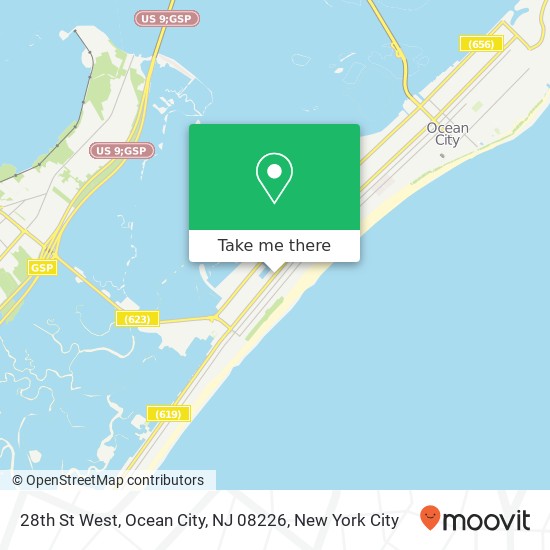 Mapa de 28th St West, Ocean City, NJ 08226