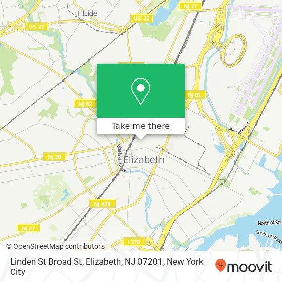 Linden St Broad St, Elizabeth, NJ 07201 map