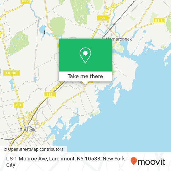 US-1 Monroe Ave, Larchmont, NY 10538 map