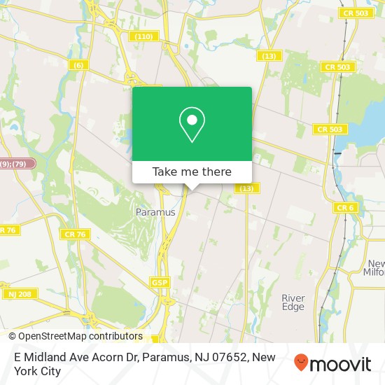 E Midland Ave Acorn Dr, Paramus, NJ 07652 map