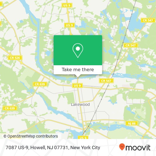 Mapa de 7087 US-9, Howell, NJ 07731