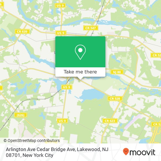 Arlington Ave Cedar Bridge Ave, Lakewood, NJ 08701 map