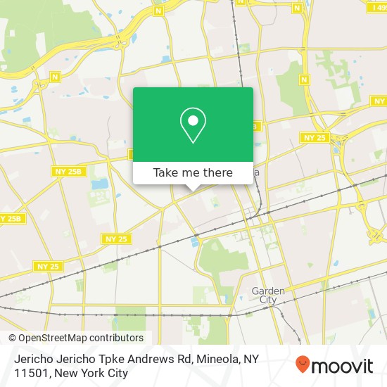 Mapa de Jericho Jericho Tpke Andrews Rd, Mineola, NY 11501