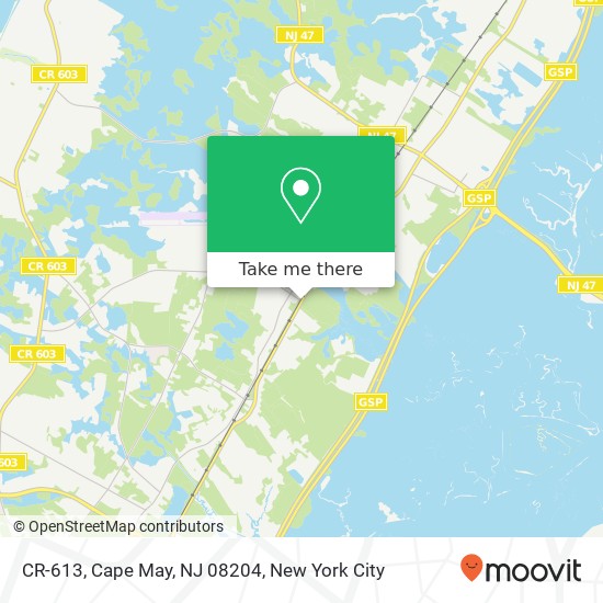 Mapa de CR-613, Cape May, NJ 08204