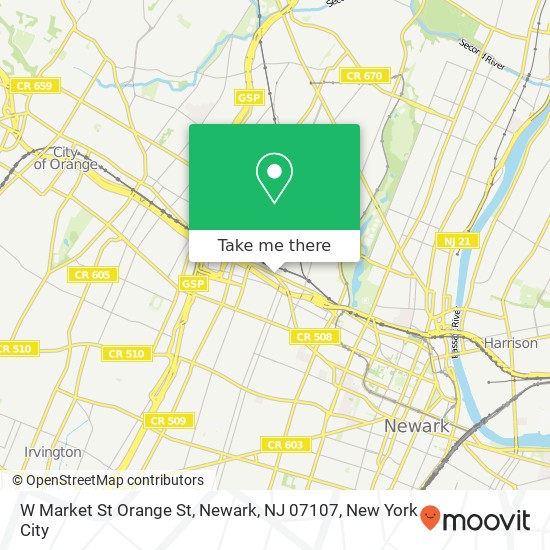 W Market St Orange St, Newark, NJ 07107 map