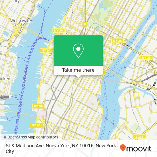 Mapa de St & Madison Ave, Nueva York, NY 10016
