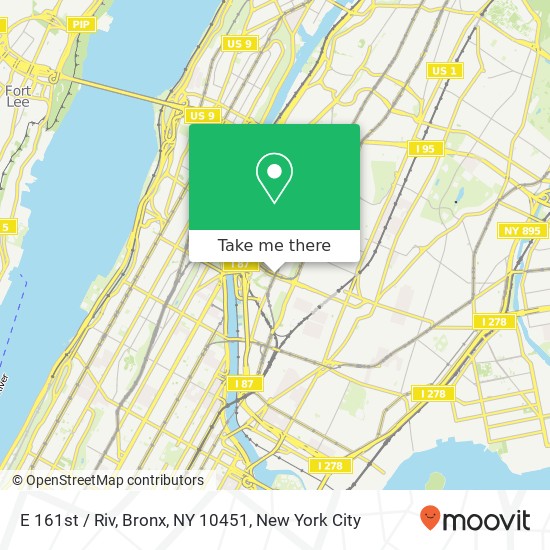 Mapa de E 161st / Riv, Bronx, NY 10451