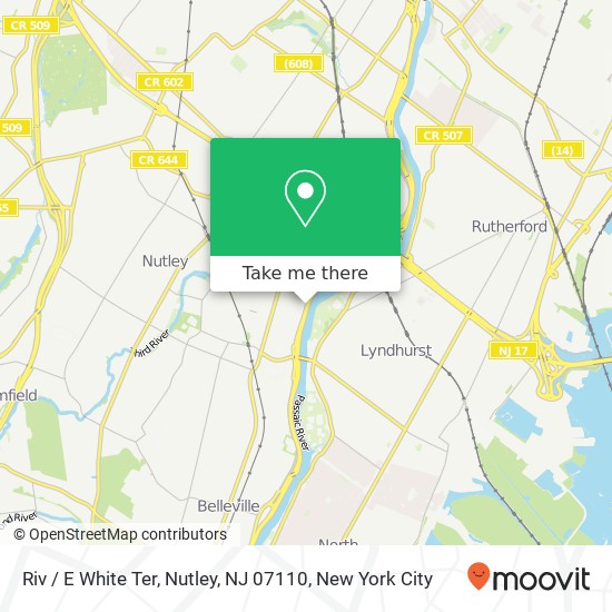 Riv / E White Ter, Nutley, NJ 07110 map