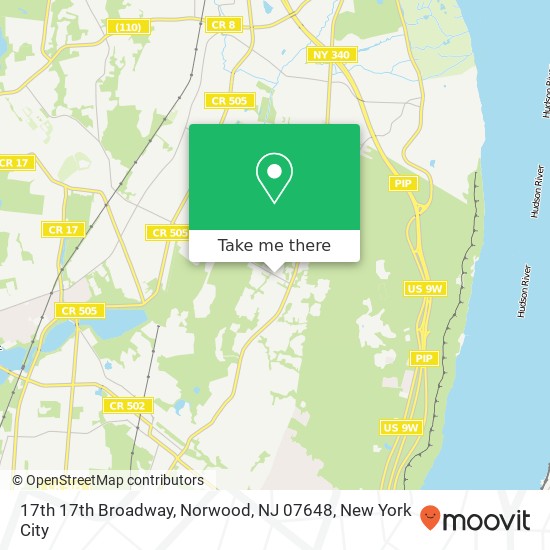 Mapa de 17th 17th Broadway, Norwood, NJ 07648