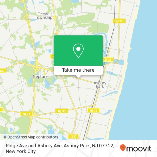 Ridge Ave and Asbury Ave, Asbury Park, NJ 07712 map