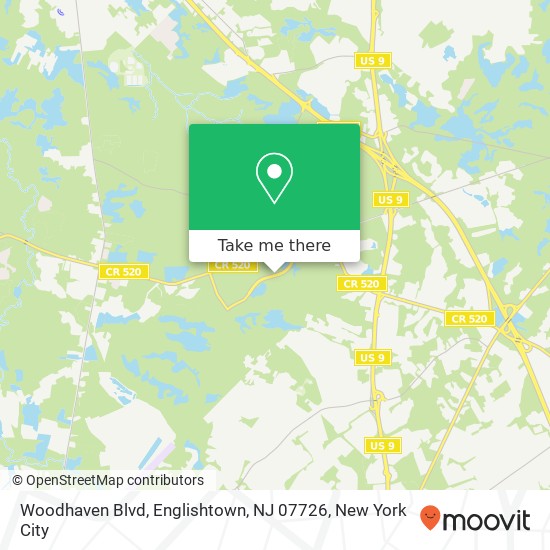 Mapa de Woodhaven Blvd, Englishtown, NJ 07726