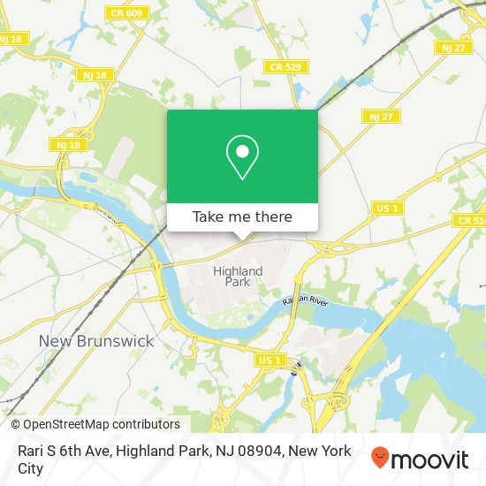 Mapa de Rari S 6th Ave, Highland Park, NJ 08904