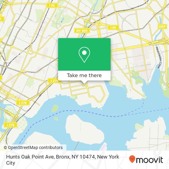 Mapa de Hunts Oak Point Ave, Bronx, NY 10474