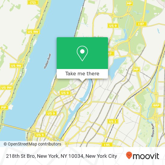 Mapa de 218th St Bro, New York, NY 10034