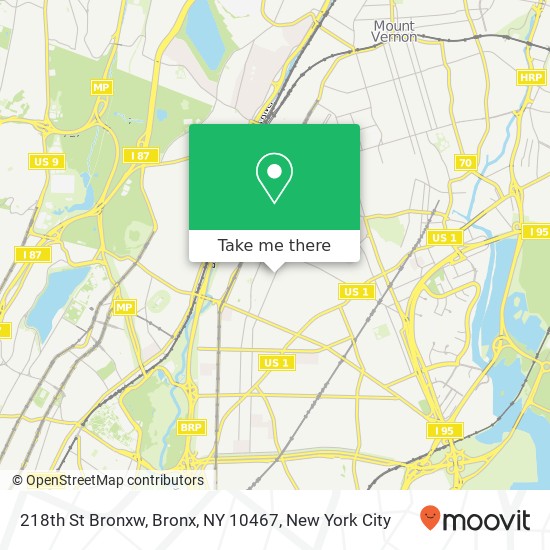 Mapa de 218th St Bronxw, Bronx, NY 10467
