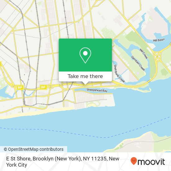 Mapa de E St Shore, Brooklyn (New York), NY 11235