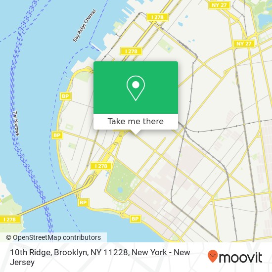Mapa de 10th Ridge, Brooklyn, NY 11228