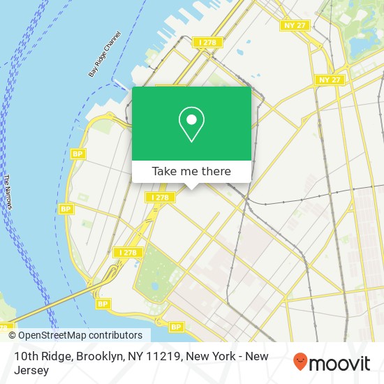 Mapa de 10th Ridge, Brooklyn, NY 11219