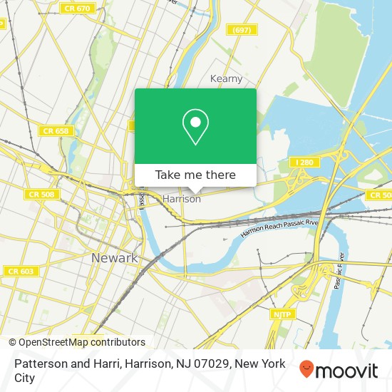 Mapa de Patterson and Harri, Harrison, NJ 07029