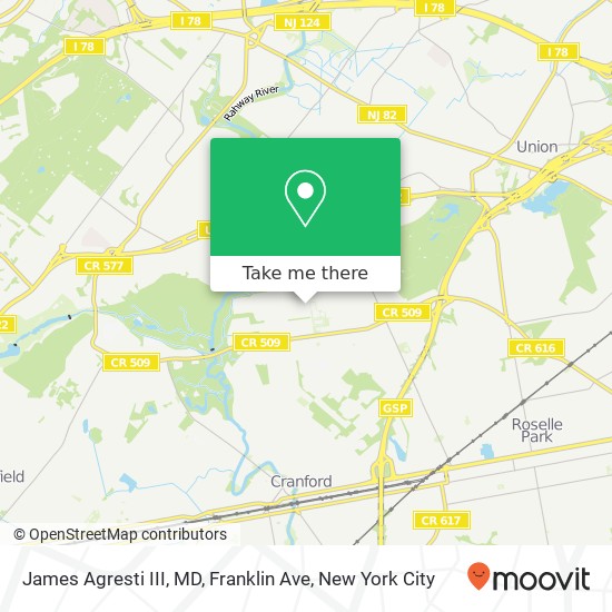 James Agresti III, MD, Franklin Ave map