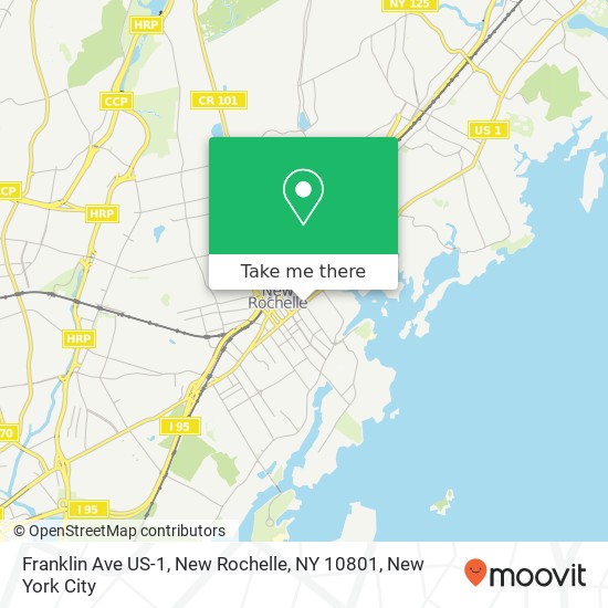 Mapa de Franklin Ave US-1, New Rochelle, NY 10801