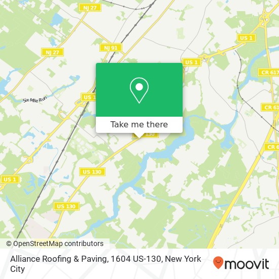 Alliance Roofing & Paving, 1604 US-130 map