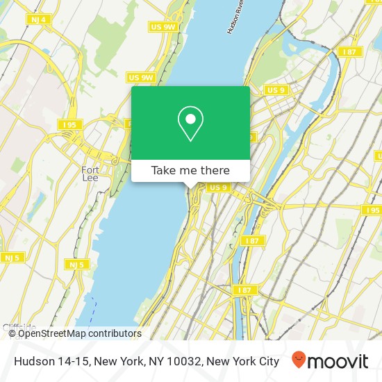 Mapa de Hudson 14-15, New York, NY 10032