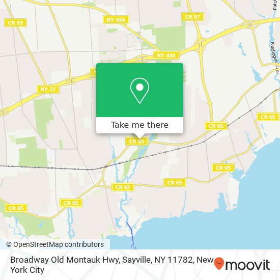 Mapa de Broadway Old Montauk Hwy, Sayville, NY 11782