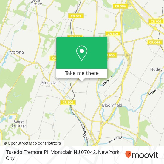 Mapa de Tuxedo Tremont Pl, Montclair, NJ 07042